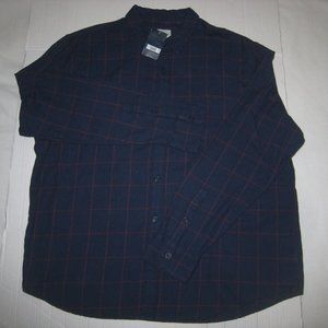 Lucky Brand Mens Plaid Flannel Button-down Cotton Pocket Long Sleeve Shirt XL